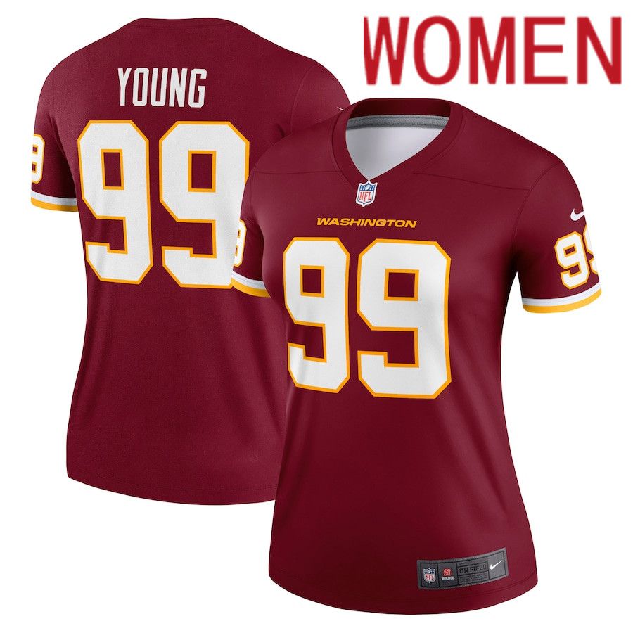 Women Washington Redskins 99 Chase Young Nike Burgundy Legend NFL Jersey